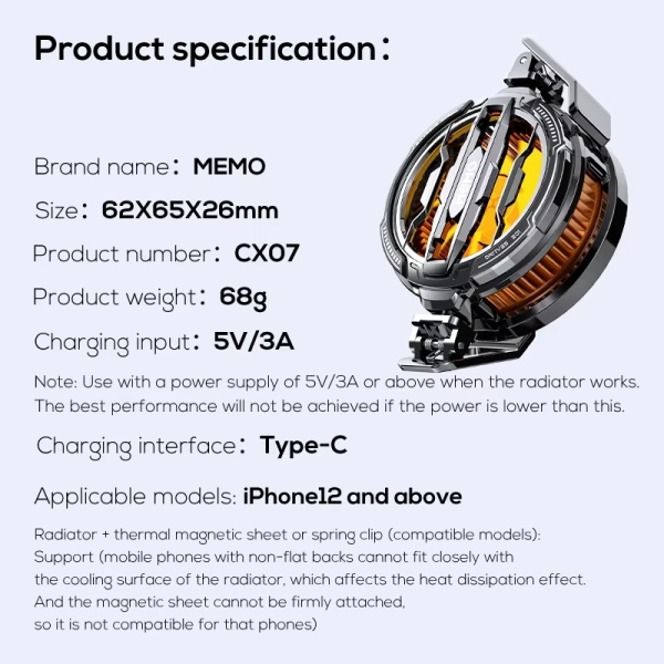 Memo Cx07 Mobile Phone Magnetic